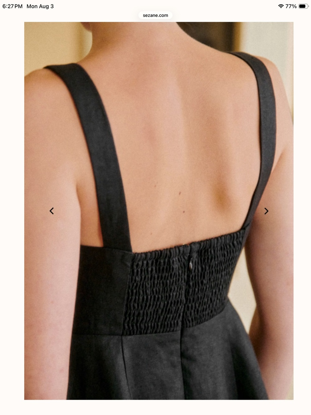 NWT Sézane Salie Black Square-Neck Fit & Flare Mini Dress - Picture 12 of 15